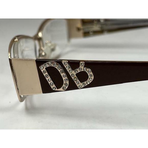 New DB Signature DBS02 Gold & Brown Eyeglasses 51/16/135